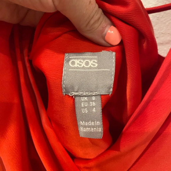 ASOS DESIGN drape front midi slip dress with wrap skirt Size 4 EUC - Picture 2 of 3